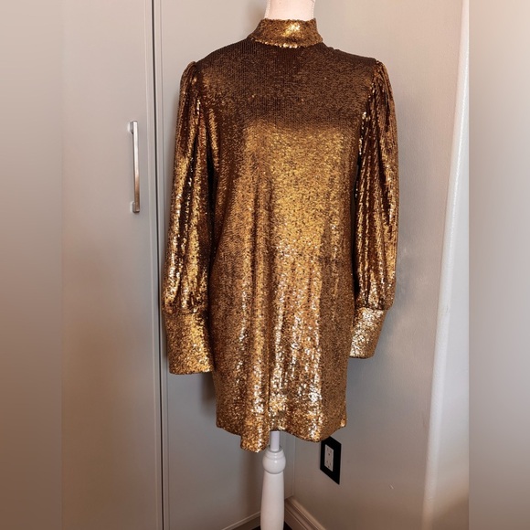 A.L.C. Gold Long Sleeve Dress - Picture 10 of 13